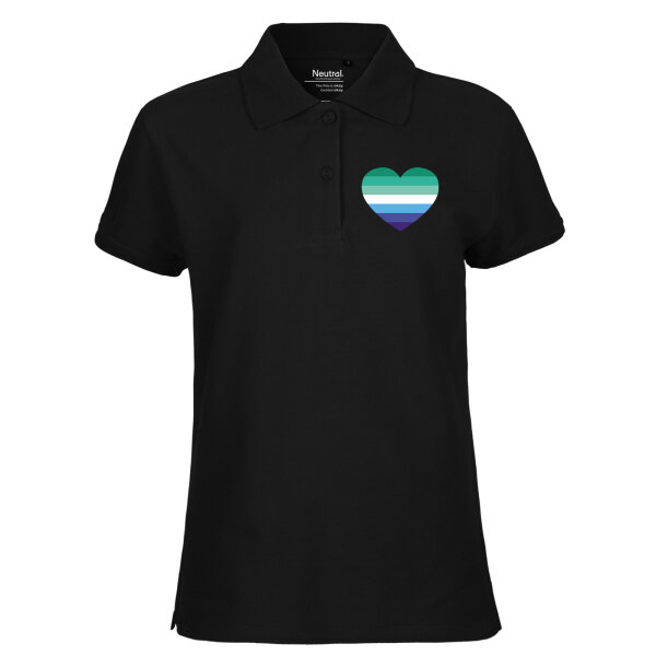 Damen Polo Shirt Schwule Pride Flagge LGBTQ Herz