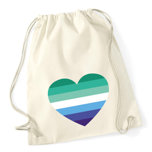 Turnbeutel Schwule Pride Flagge LGBTQ Herz 12 Liter