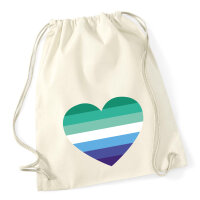Turnbeutel Schwule Pride Flagge LGBTQ Herz 12 Liter