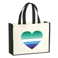 Jutetasche Schwule Pride Flagge LGBTQ Herz 21 Liter Black