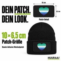 Beanie mit Patch Schwule Pride Flagge LGBTQ Herz Black