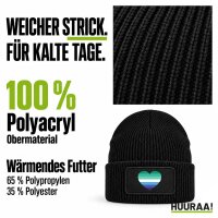 Beanie mit Patch Schwule Pride Flagge LGBTQ Herz Black