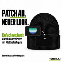 Beanie mit Patch Schwule Pride Flagge LGBTQ Herz Black