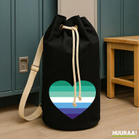 Seesack Schwule Pride Flagge LGBTQ Herz 20 Liter Black