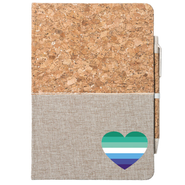 Notizbuch A5 Schwule Pride Flagge LGBTQ Herz 80 Blatt inkl. Kugelschreiber