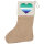 Weihnachtsstrumpf Schwule Pride Flagge LGBTQ Herz Beige Jute