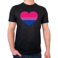 Herren T-Shirt Bi*sexuell Pride Flagge LGBTQ Herz