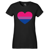 Damen T-Shirt Bi*sexuell Pride Flagge LGBTQ Herz