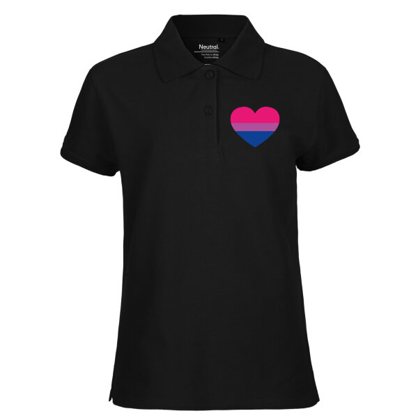Damen Polo Shirt Bi*sexuell Pride Flagge LGBTQ Herz