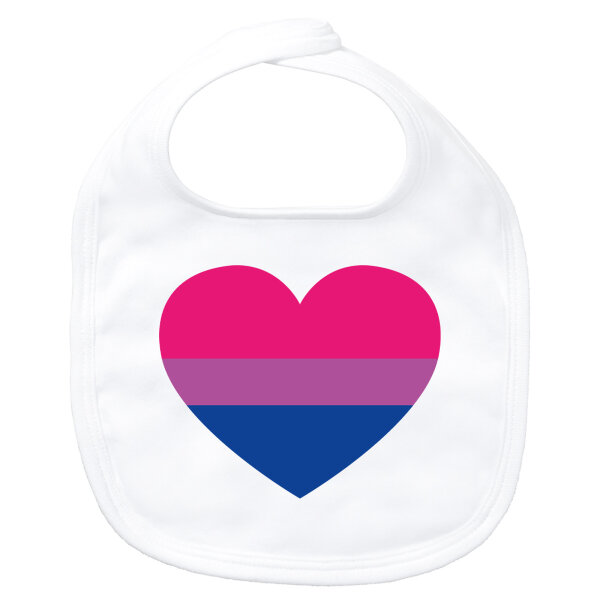 Baby Lätzchen Bi*sexuell Pride Flagge LGBTQ Herz Klettverschluss
