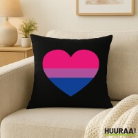 Kissen Bi*sexuell Pride Flagge LGBTQ Herz 40x40cm