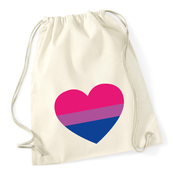 Turnbeutel Bi*sexuell Pride Flagge LGBTQ Herz 12 Liter