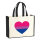 Jutetasche Bi*sexuell Pride Flagge LGBTQ Herz 21 Liter Black