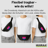Bauchtasche Bi*sexuell Pride Flagge LGBTQ Herz 2,5 Liter Black