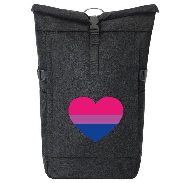 Kurierrucksack Bi*sexuell Pride Flagge LGBTQ Herz 30-44 Liter Black Melange