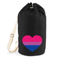 Seesack Bi*sexuell Pride Flagge LGBTQ Herz 20 Liter Black