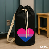Seesack Bi*sexuell Pride Flagge LGBTQ Herz 20 Liter Black