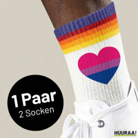 Unisex Socken Bi*sexuell Pride Flagge LGBTQ Herz Baumwolle