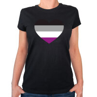 Damen T-Shirt Asexuelle Pride Flagge LGBTQ Herz