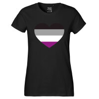 Damen T-Shirt Asexuelle Pride Flagge LGBTQ Herz