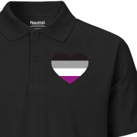 Herren Polo Shirt Asexuelle Pride Flagge LGBTQ Herz