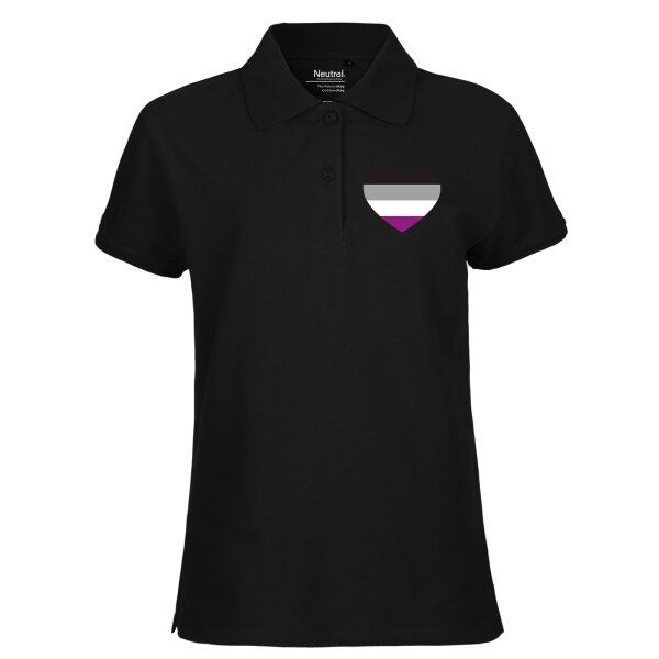 Damen Polo Shirt Asexuelle Pride Flagge LGBTQ Herz