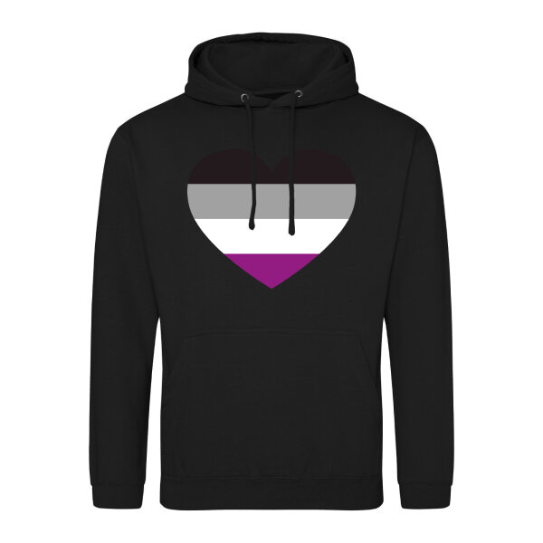 Unisex Hoodie Asexuelle Pride Flagge LGBTQ Herz