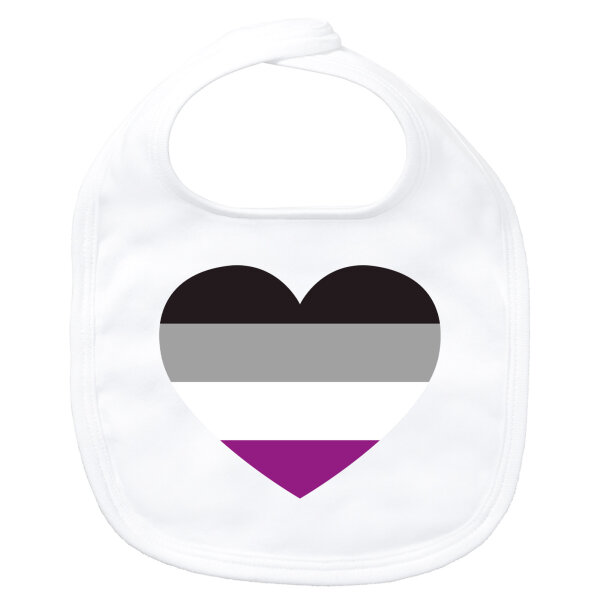 Baby Lätzchen Asexuelle Pride Flagge LGBTQ Herz Klettverschluss