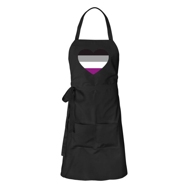 Schürze Asexuelle Pride Flagge LGBTQ Herz mit Taschen