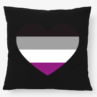 Kissen Asexuelle Pride Flagge LGBTQ Herz 40x40cm