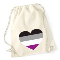 Turnbeutel Asexuelle Pride Flagge LGBTQ Herz 12 Liter