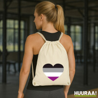 Turnbeutel Asexuelle Pride Flagge LGBTQ Herz 12 Liter