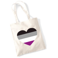Jutebeutel Asexuelle Pride Flagge LGBTQ Herz 10 Liter