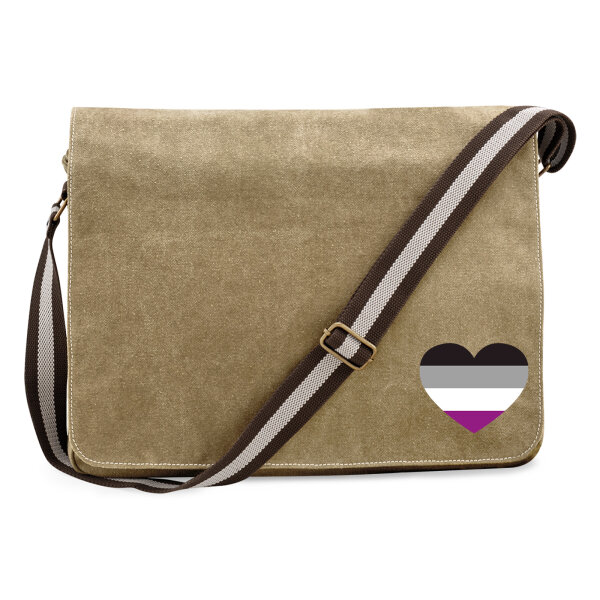 Umhängetasche Asexuelle Pride Flagge LGBTQ Herz 14 Liter