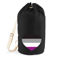 Seesack Asexuelle Pride Flagge LGBTQ Herz 20 Liter Black