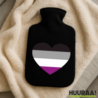 Wärmflasche Asexuelle Pride Flagge LGBTQ Herz
