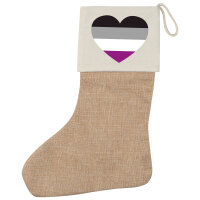 Weihnachtsstrumpf Asexuelle Pride Flagge LGBTQ Herz Beige...