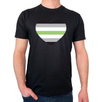 Herren T-Shirt Agender Pride Flagge LGBTQ Herz