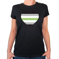 Damen T-Shirt Agender Pride Flagge LGBTQ Herz