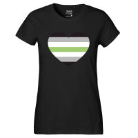Damen T-Shirt Agender Pride Flagge LGBTQ Herz