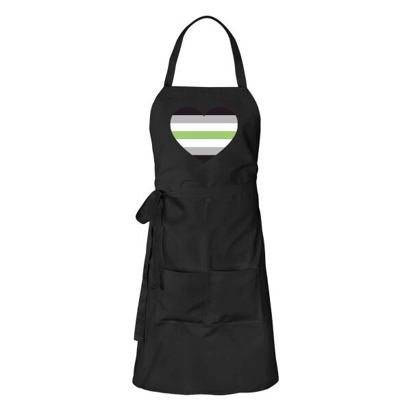 Schürze Agender Pride Flagge LGBTQ Herz mit Taschen