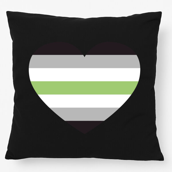 Kissen Agender Pride Flagge LGBTQ Herz 40x40cm