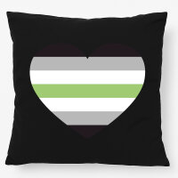 Kissen Agender Pride Flagge LGBTQ Herz 40x40cm