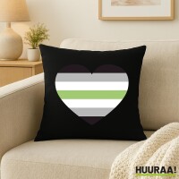 Kissen Agender Pride Flagge LGBTQ Herz 40x40cm