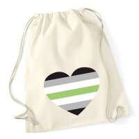 Turnbeutel Agender Pride Flagge LGBTQ Herz 12 Liter
