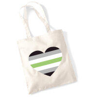 Jutebeutel Agender Pride Flagge LGBTQ Herz 10 Liter