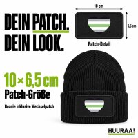 Beanie mit Patch Agender Pride Flagge LGBTQ Herz Black