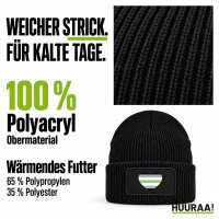 Beanie mit Patch Agender Pride Flagge LGBTQ Herz Black