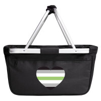 Einkaufskorb faltbar Agender Pride Flagge LGBTQ Herz 20 Liter Black