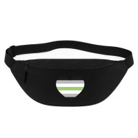 Bauchtasche Agender Pride Flagge LGBTQ Herz 2,5 Liter Black